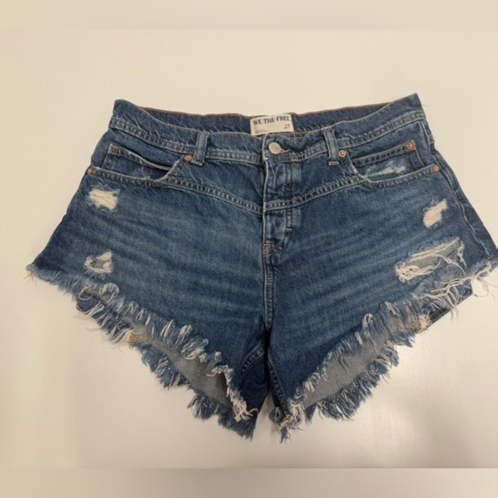 We The Free Distressed Cutoff Denim Shorts | Size 29 High Rise Jean Shorts
